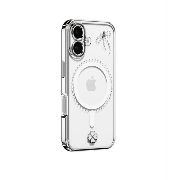 Kingxbar для iPhone 16 Pro чехол Dreamland (with Austrian Crystals) Pinkish Purple (MagSafe)